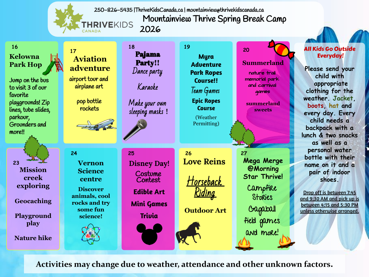 Mountainview Spring Break Camps 2026